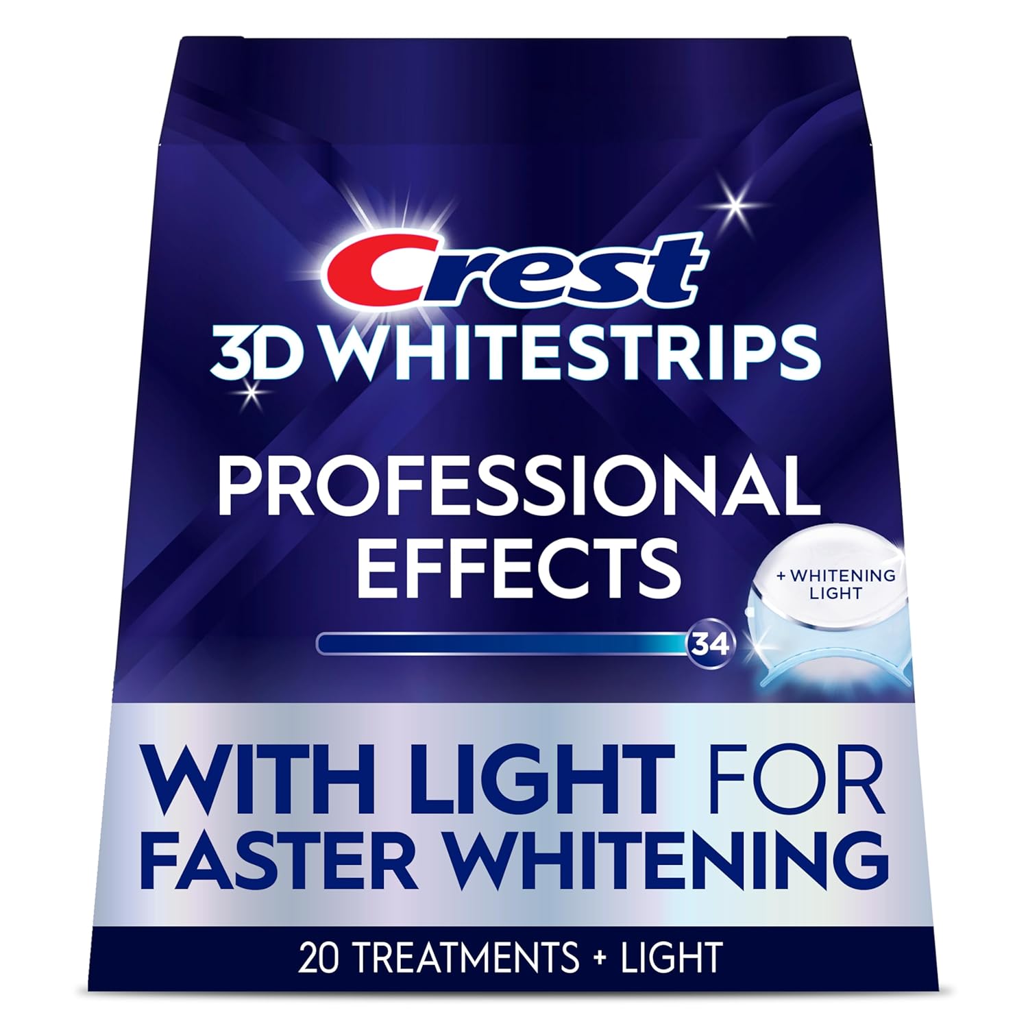 Смужки для відбілювання зубів Crest Professional Effects з LED-капою 34 рівень (повний курс на 20 діб)