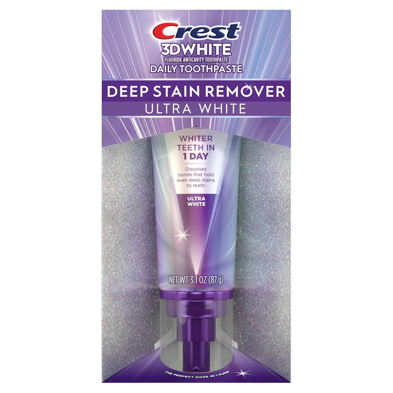 Професійна Відбілююча Зубна Паста Crest 3D White Brilliance Deep Stain Remover 87 g 1 шт