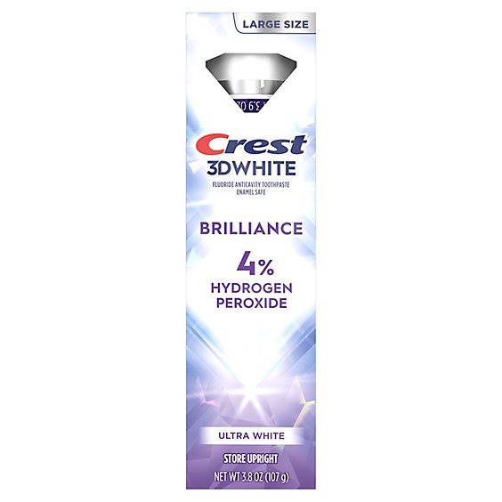 Відбілююча Зубна Паста Crest 3D White Brilliance Hydrogen Peroxide з 4% пероксид водню 107 g