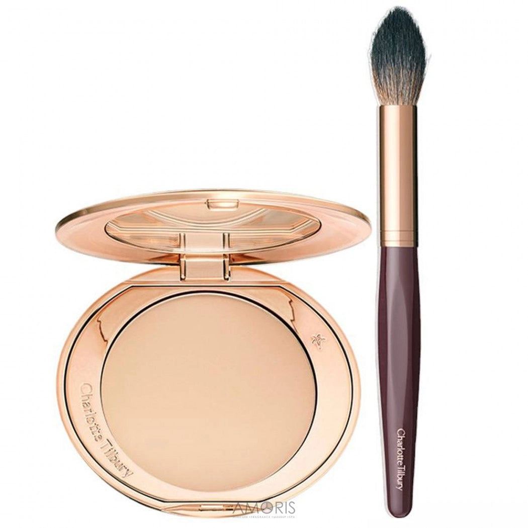 Charlotte Tilbury Flawless Finish Skin Powder And Brush Set