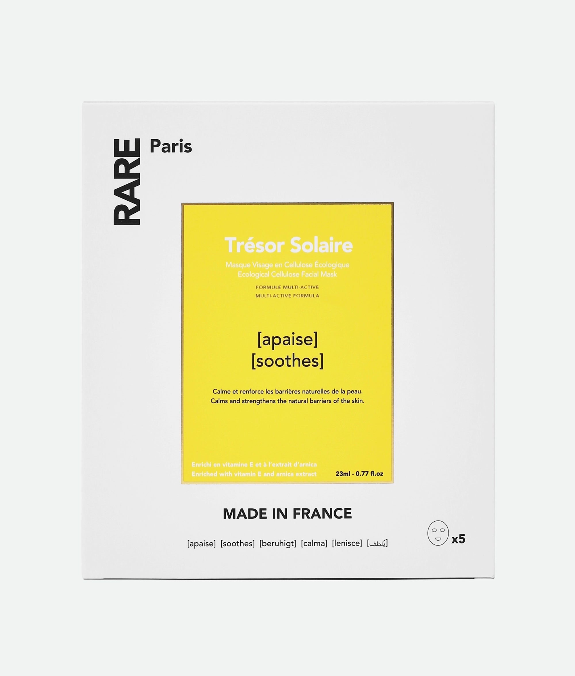 RARE Paris Box of 5 Trésor Solaire Soothing Face Mask