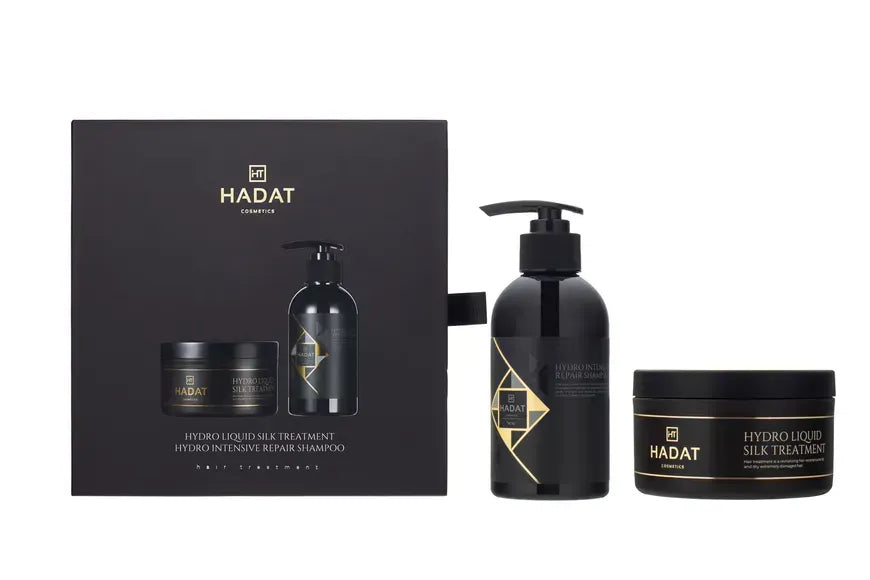 Подарунковий Набір для Відновлення Волосся Hadat Hydro Intensive Repair Shampoo + Hadat Hydro Liquid Silk Treatment (250ml+300ml)
