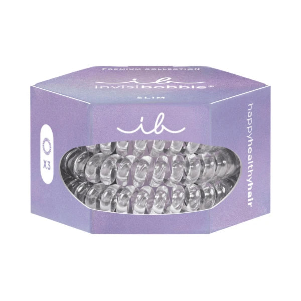 Резинка-Браслет для Волоссяся Invisibobble SLIM PREMIUM Crystal Clear 3 шт