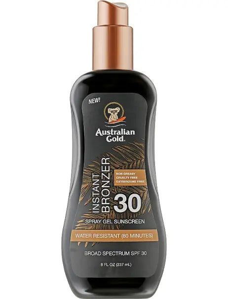 Australian Gold SPF 30 Spray Gel Sunscreen with Instant Bronzer Спрей-гель для засмаги з бронзатором