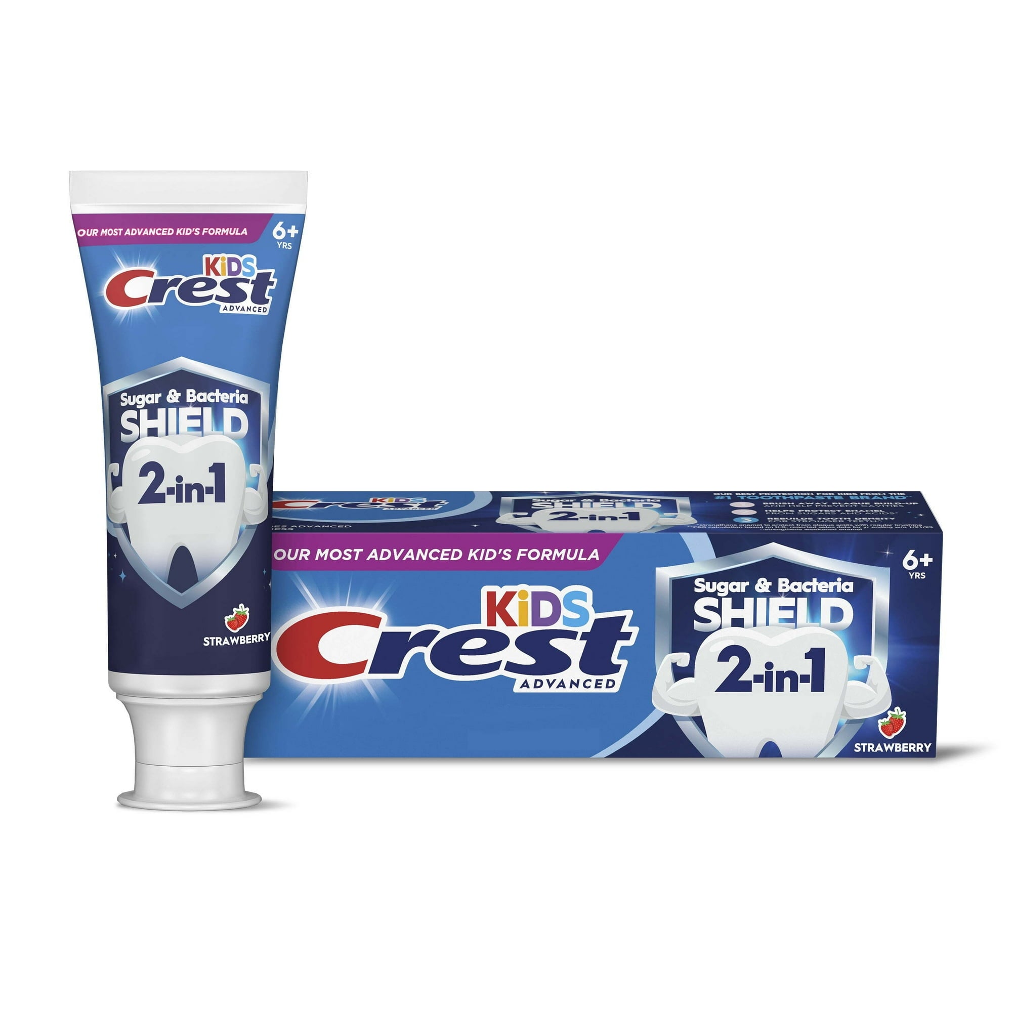 Дитяча Зубна Паста Crest Kids Sugar & Bacteria Shield зі смаком полуниці 116 g