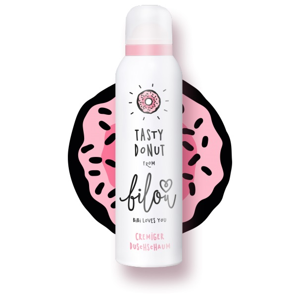 пінка для душу з Ароматом свіжого Пончика з полуничною начинкою Bilou Tasty donut 200 мл