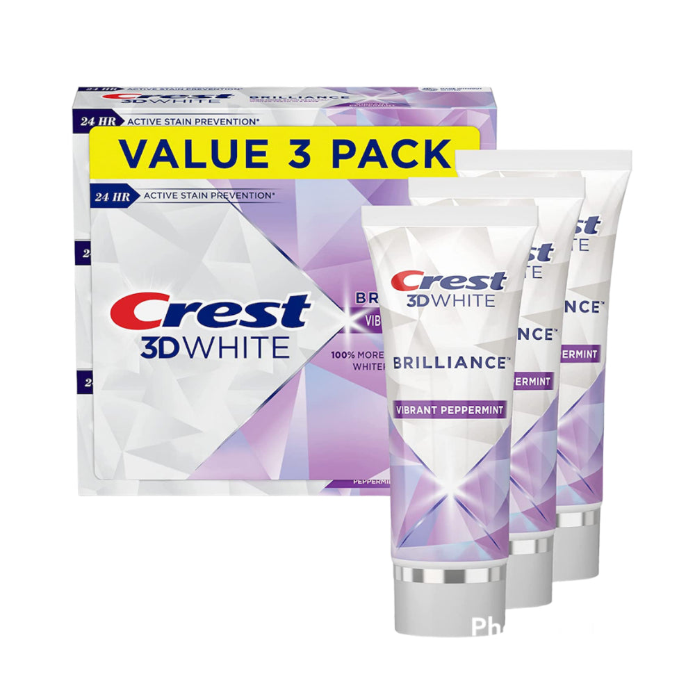 Набір Відбілюючих Зубних Паст Crest 3D White Brilliance Vibrant Peppermint 130 g х 3 уп