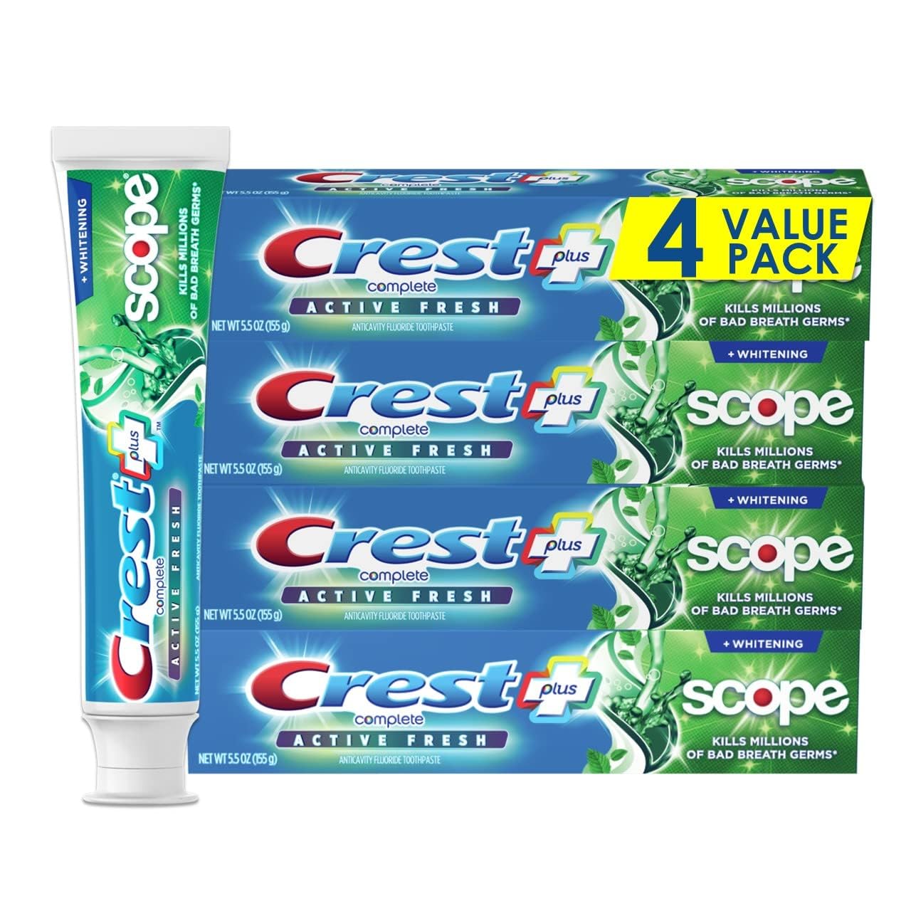 Зубна Паста Комплексної дії Crest Complete Plus Scope Active Fresh для всієї родини 155 g