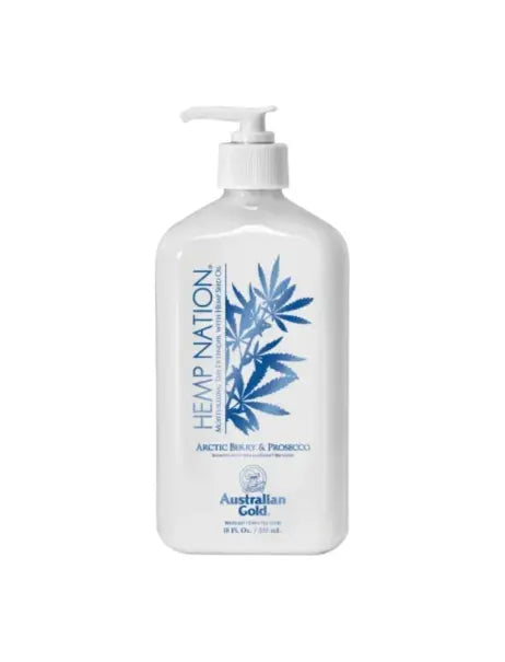 Australian Gold Hemp Nation Body Lotion Arctic Berry & Prosecco Зволожуючий лосьйон після засмаги Суміш арктичних ягід та просекко