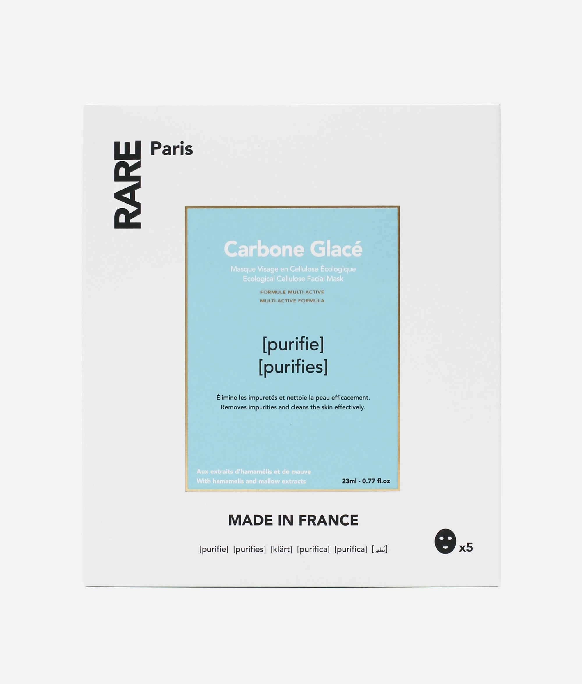 RARE Paris Box of 5 Carbone Glacé Purifying Face Mask