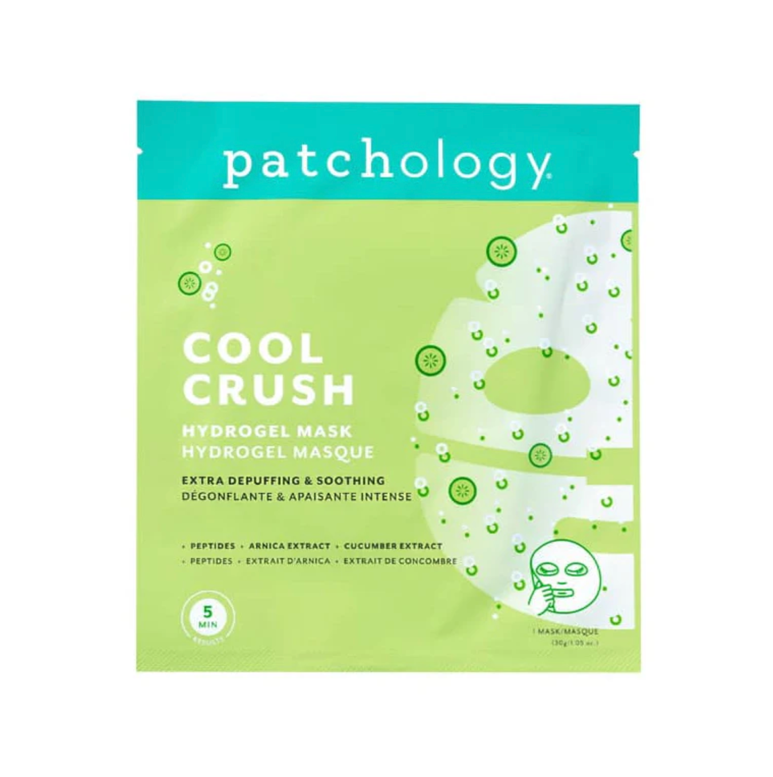 Patchology Cool Crush Extra-Depuffing Hydrogel Face Mask - Гідрогелева маска для зменшення набряків обличчя